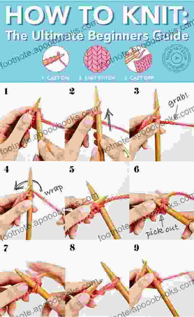 A Beginner Knitter Working On A Project, Showing The Step By Step Instructions How To Crochet Cute Things For Your Cats: Knitting Kittie S Things Tutorials For Beginners