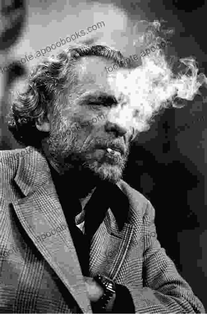 A Black And White Portrait Of Charles Bukowski, A Disheveled Poet With A Cigarette In His Hand. Come On In Charles Bukowski