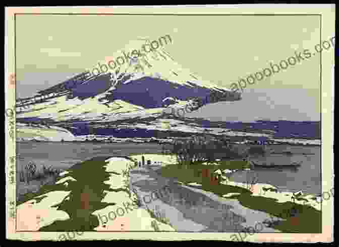 A Graphite Drawing Of The Tranquil Shores Of Lake Kawaguchi, With Mount Fuji In The Distance. Twenty Drawings From Japan Doug Wittnebel