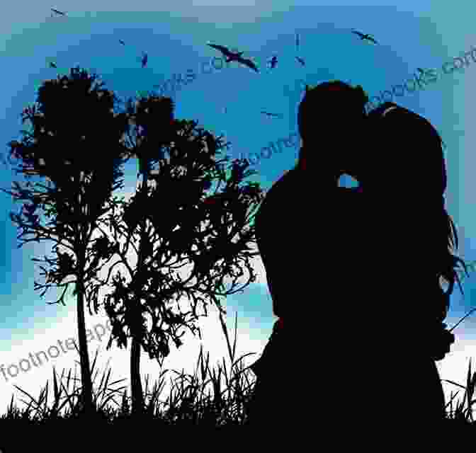 A Shadowy Silhouette Of A Couple Embracing In A Dimly Lit Forest. In The Valley Of Lost Souls