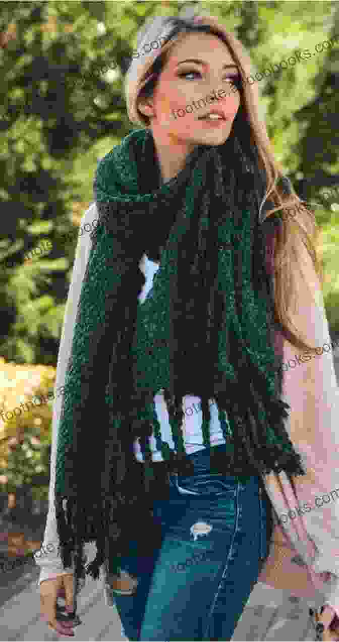 A Woman Wearing A Knitted Scarf And Shawl, Completing Her Winter Outfit With Grace Scarves And Shawls For Yarn Lovers: Knitting With Simple Patterns And Amazing Yarns