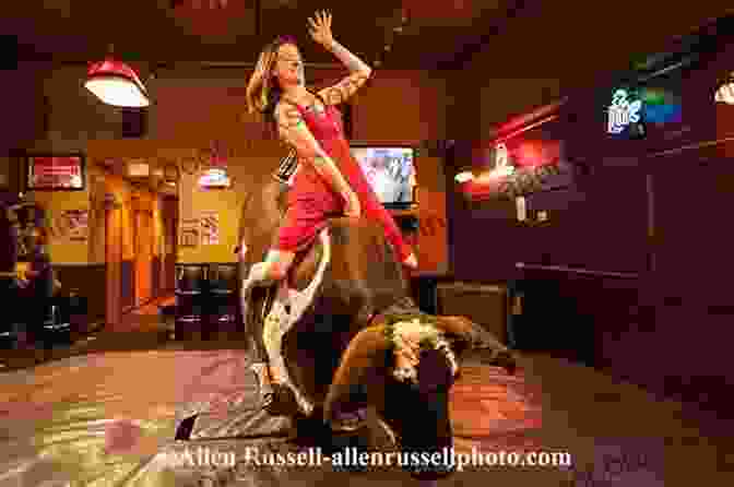 Book Cover Of 'Three Weeks With Bull Rider: Oklahoma Nights' Featuring A Cowboy On A Bucking Bull With A Woman Looking On Three Weeks With A Bull Rider (Oklahoma Nights 3)