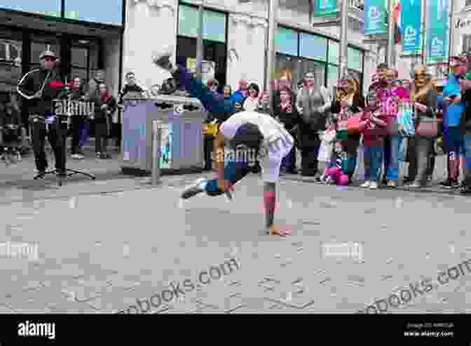 Breakdancers Perform Intricate Moves On A City Street, Their Bodies Forming A Fluid And Dynamic Expression Of Hip Hop's Rhythm. The Art Album: Exploring The Connection Between Hip Hop Music And Visual Art