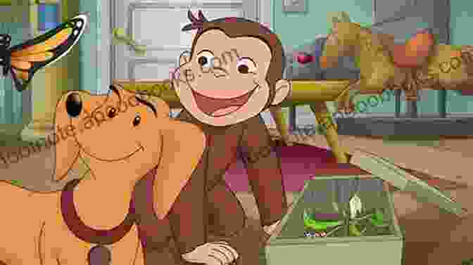 Curious George And Hundley The Dog Are Standing In Front Of The White House, With The Capitol Building In The Background. George Is Wearing A Red Hat And A Blue Suit, And Hundley Is Wearing A Brown Hat And A Yellow Suit. They Are Both Looking Up At The Sky, And George Is Holding A Magnifying Glass. Curious George Shuts Down The Government