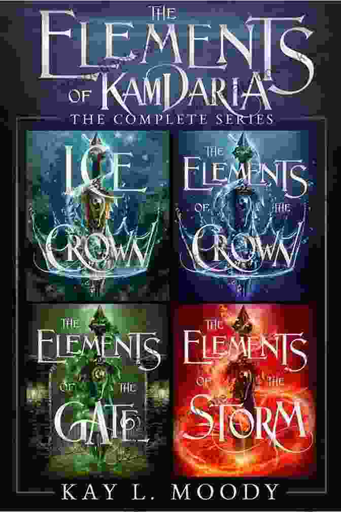 Earth Storm: The Elements Of Kamdaria Book Cover Featuring The Four Heroes Surrounded By Elemental Forces Earth Storm (The Elements Of Kamdaria)