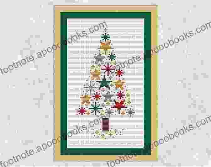 Intricate Cross Stitch Pattern Of A Christmas Tree With Twinkling Lights, Adorned On A Sugar Cookie Christmas Cookies Cross Stitch Patterns