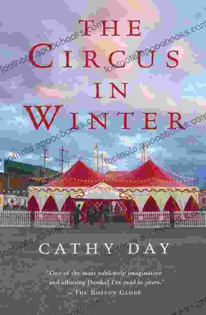 The Circus In Winter Book Cover Featuring A Vintage Circus Poster With A Lion, Acrobat, And Clown The Circus In Winter Cathy Day